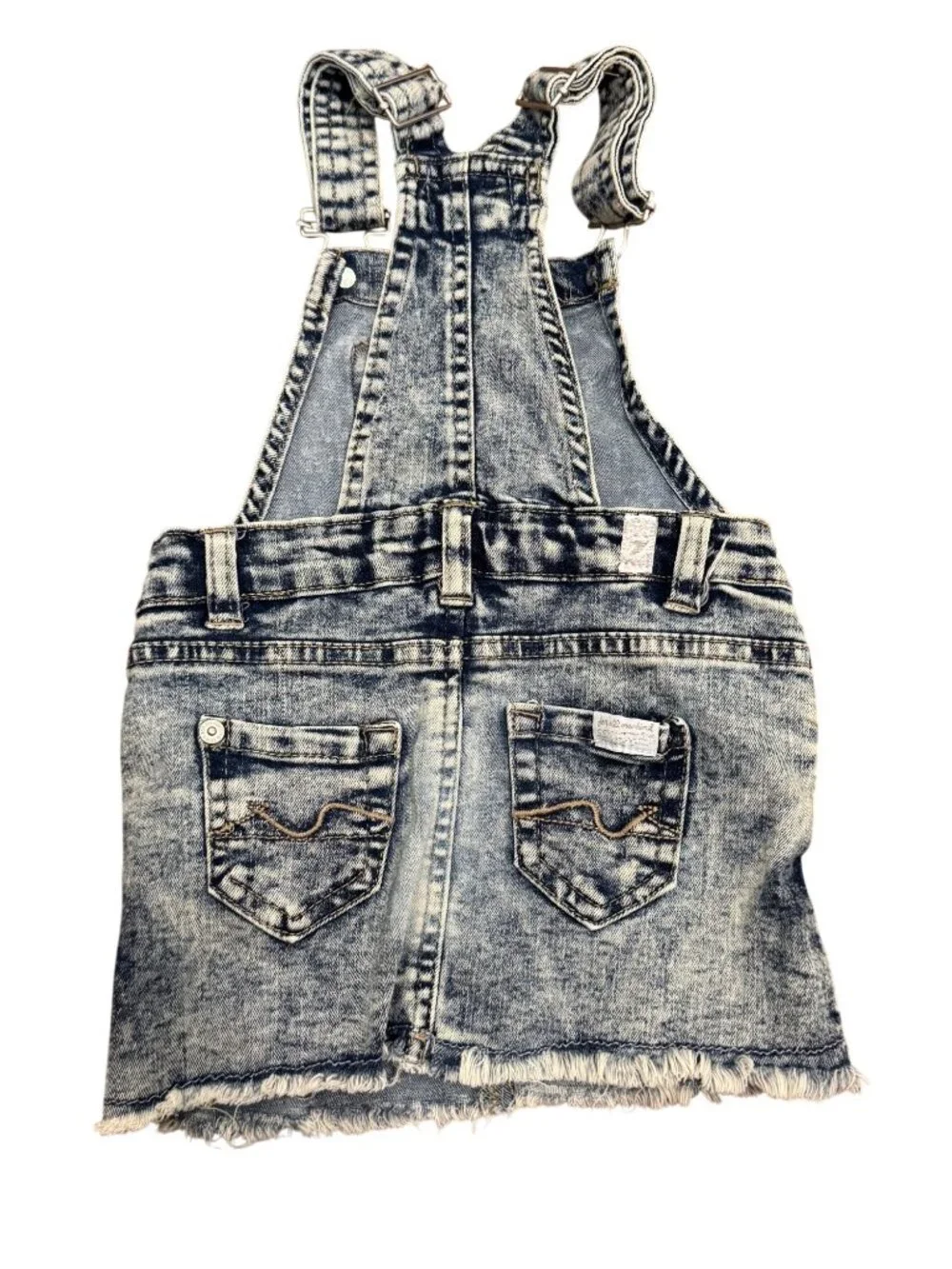 7 For All Mankind Baby Denim Overall Skirt 12M Acid Wash Distressed